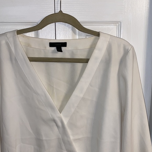 J Crew Long Sleeve Faux Wrap Blouse - Picture 2 of 8